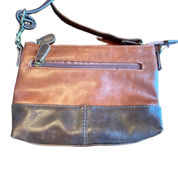 Stone Mountain 2 Tone Brown Convertible Crossbody Purse - Picture 4 of 10